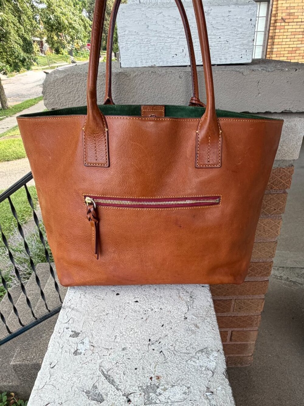 DOONEY & BOURKE Russel Florentine Italy Large Natural Tan Carryall Laptop Bag - Picture 2 of 14